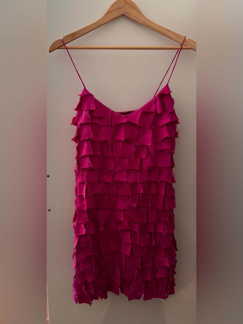 Fuchsia Ruffle Mini Dress | Montreal designer